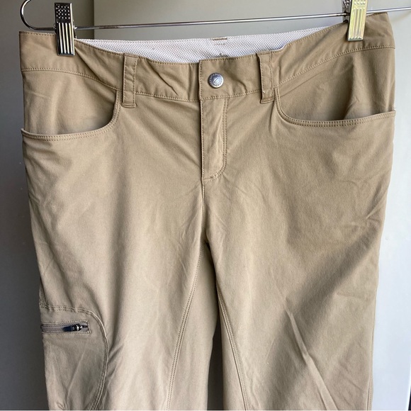 PATAGONIA size 4 Rock Craft roll up pants Ash Tan athletic hiking pants pockets - Picture 5 of 16